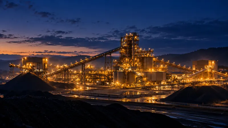 Coal preparation plant at dusk