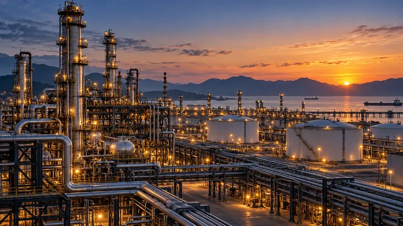 Energy processing complex at dusk